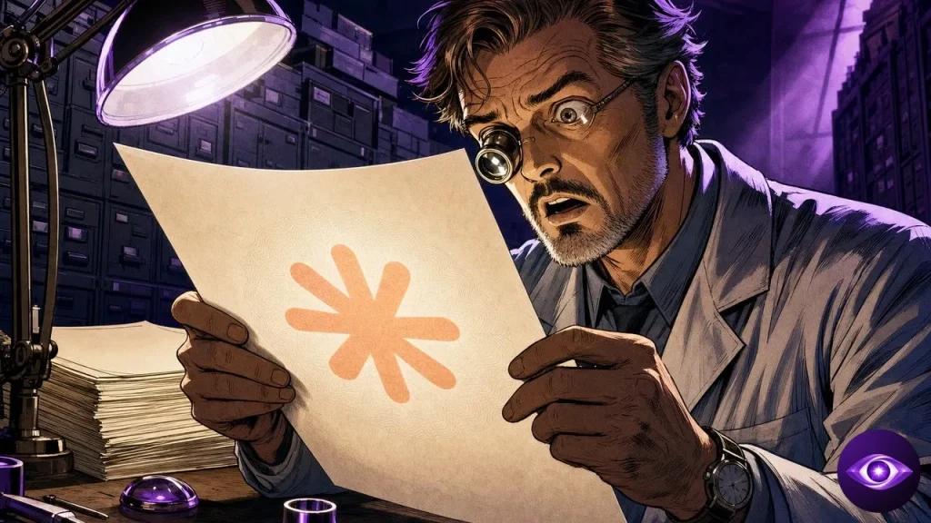 Claude watermark revealed inside a sheet of paper held up by an archive authentication expert