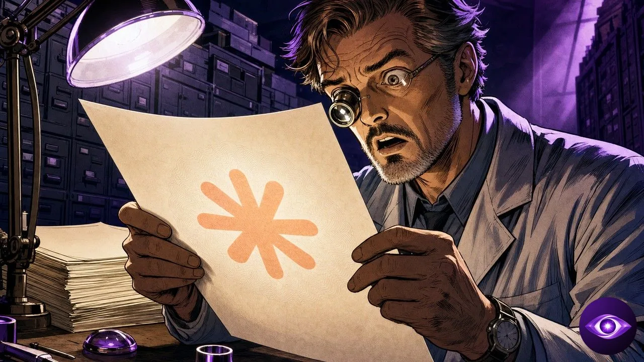 Claude watermark revealed inside a sheet of paper held up by an archive authentication expert