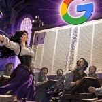 DiffusionGemma shown as a full page revealed in one sweep before a room of stunned calligraphers