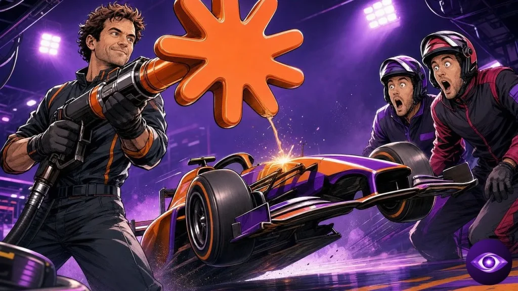 Claude Fable 5.1 refuels a race car in a motorsport pit lane